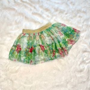 Wonder Nation 6-9M Tutu Skirt Floral with Gold Band - NWOT